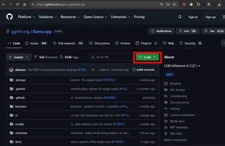 Download llama.cpp