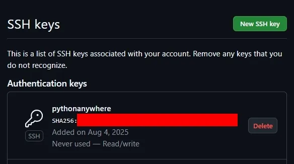 Adding SSH keys to github SSH Keys